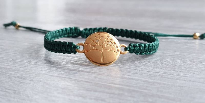 Armband Makramee Lebensbaum Baum Tree Of Life Glückbringer Flechtarmband Bracelet Freundschaftsarmband Freundin Farbwahl von LaDuchesseAgate