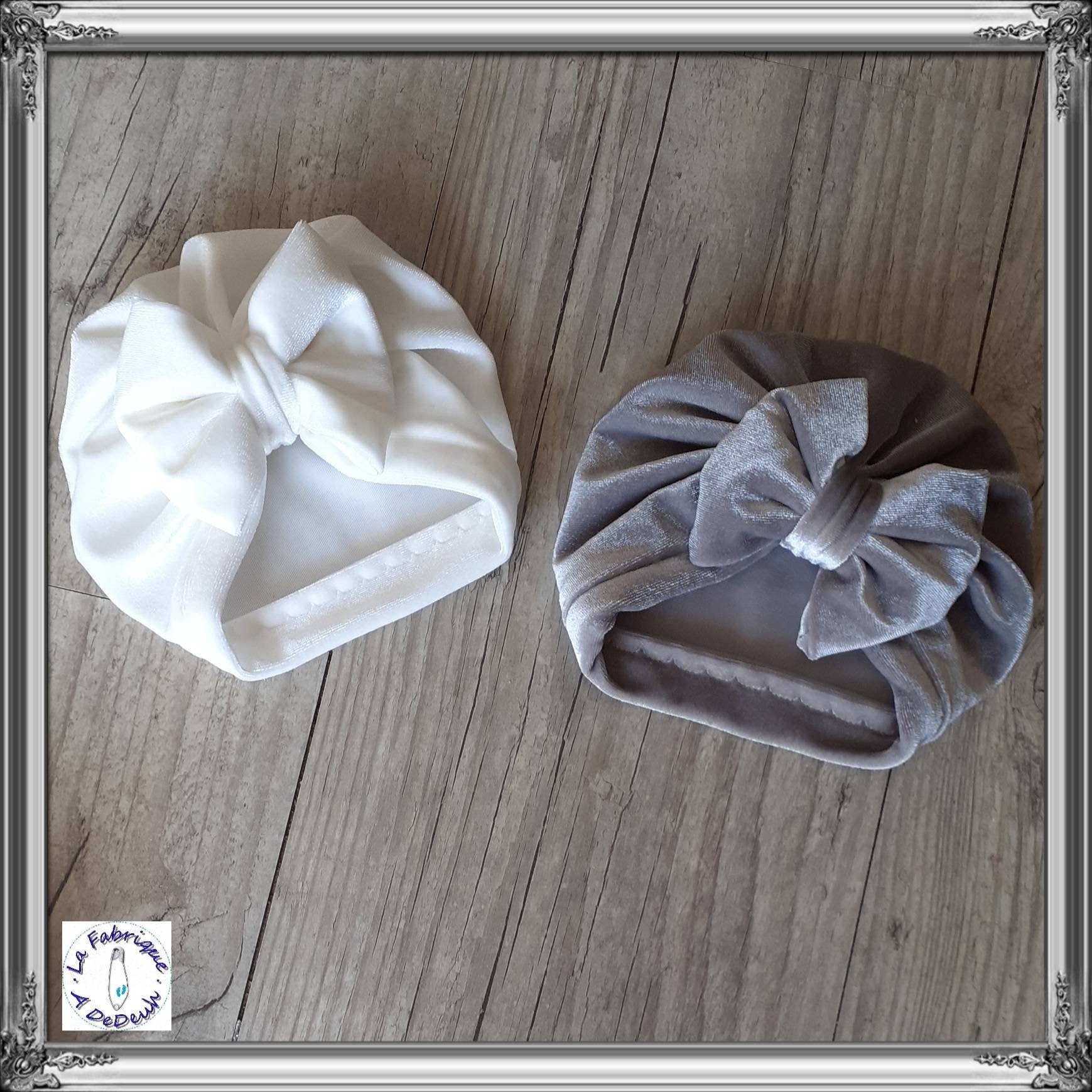 Baby Mädchen Turban Mütze Aus Weichem Velours Knoten Dutt Oder Wirbel Von Geburt An Bis Zum Erwachsenenalter von LaFabriqueADedeuh