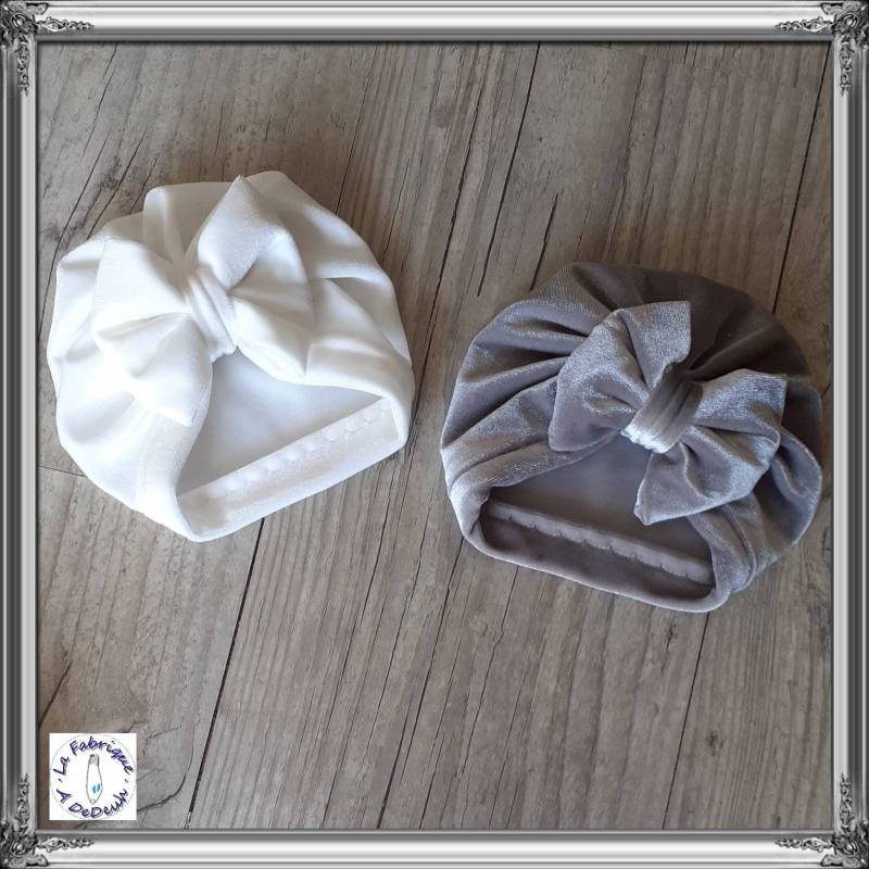 Baby Mädchen Turban Mütze Aus Weichem Velours Knoten Dutt Oder Wirbel Von Geburt An Bis Zum Erwachsenenalter von LaFabriqueADedeuh