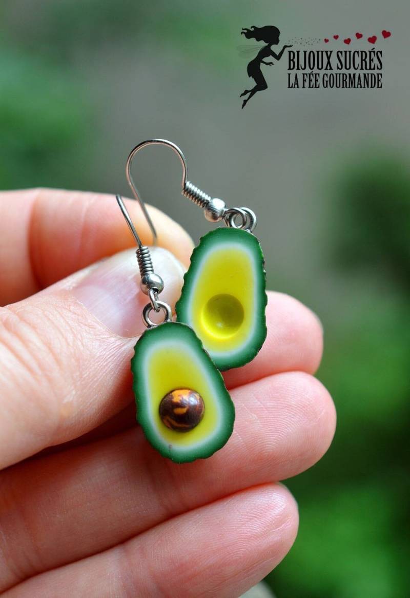 Avocado-Ohrringe, Miniatur-Lebensmittelschmuck, Originelle Lustige Ohrringe Für Frauen, Süße Geschenkidee Lehrer von LaFeeGourmande