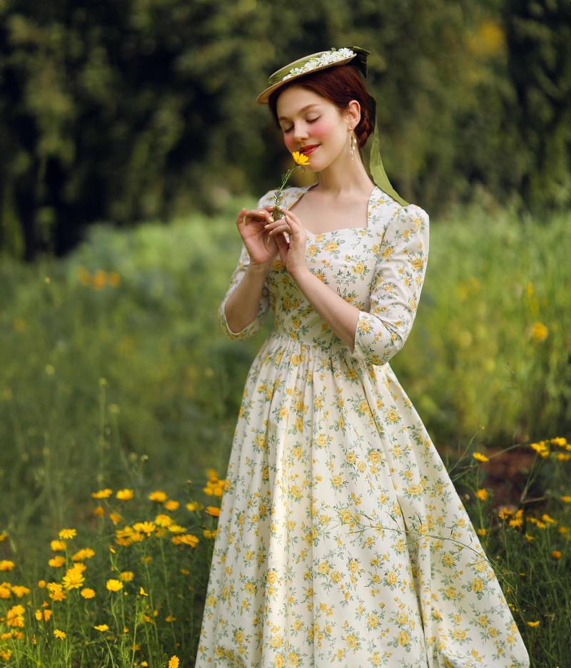 Das Flame Kleid. Baumwoll Natürliches Stillkleid Gehäkelt. Schlichtes Slow Fashioned Geblümtes Kleid Für Den Sommer von LaFeminiteDress