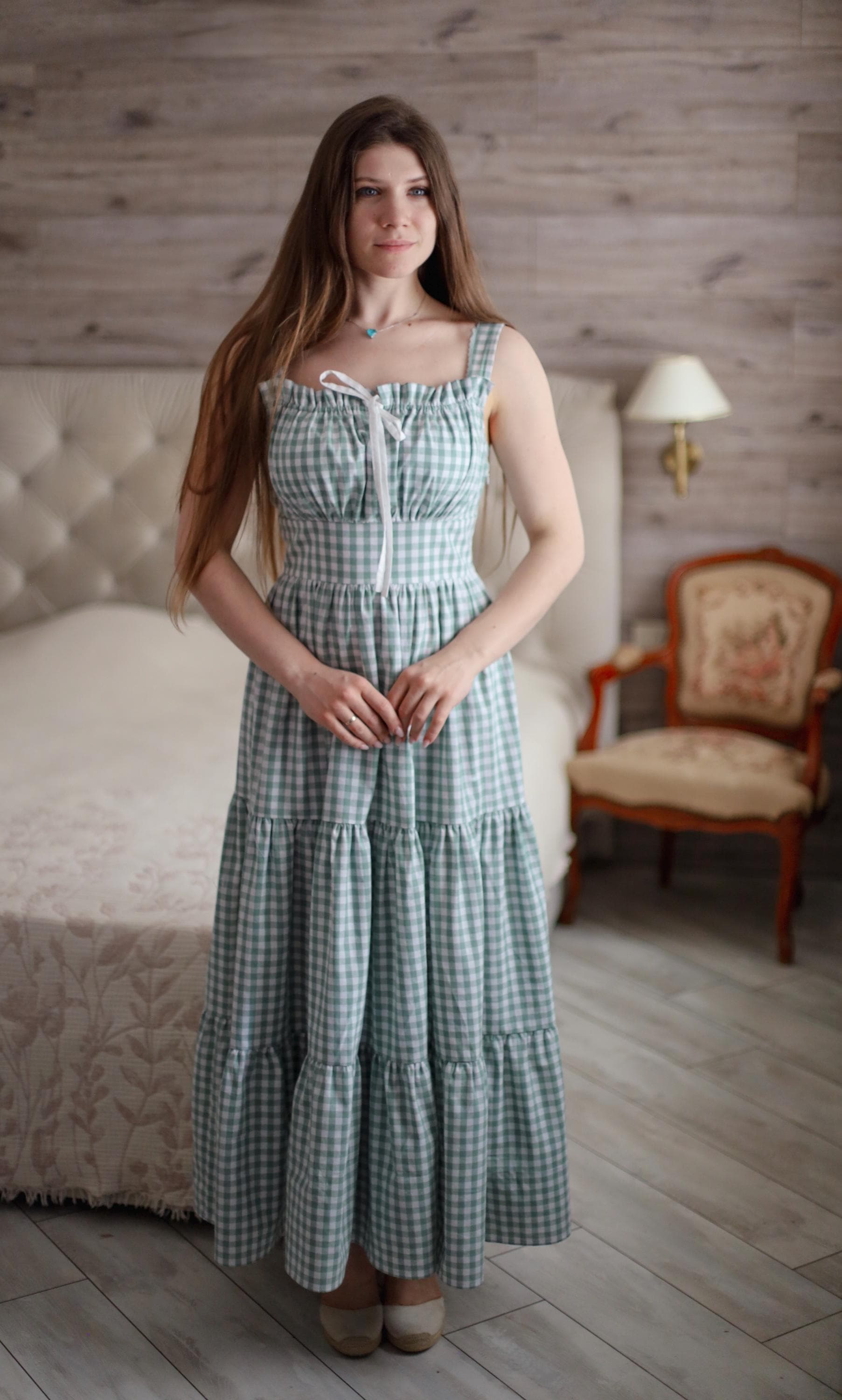 Das Iness Sommerkleid . Baumwoll Kleid. Natürliches Maßgeschneidertes Stillkleid von LaFeminiteDress