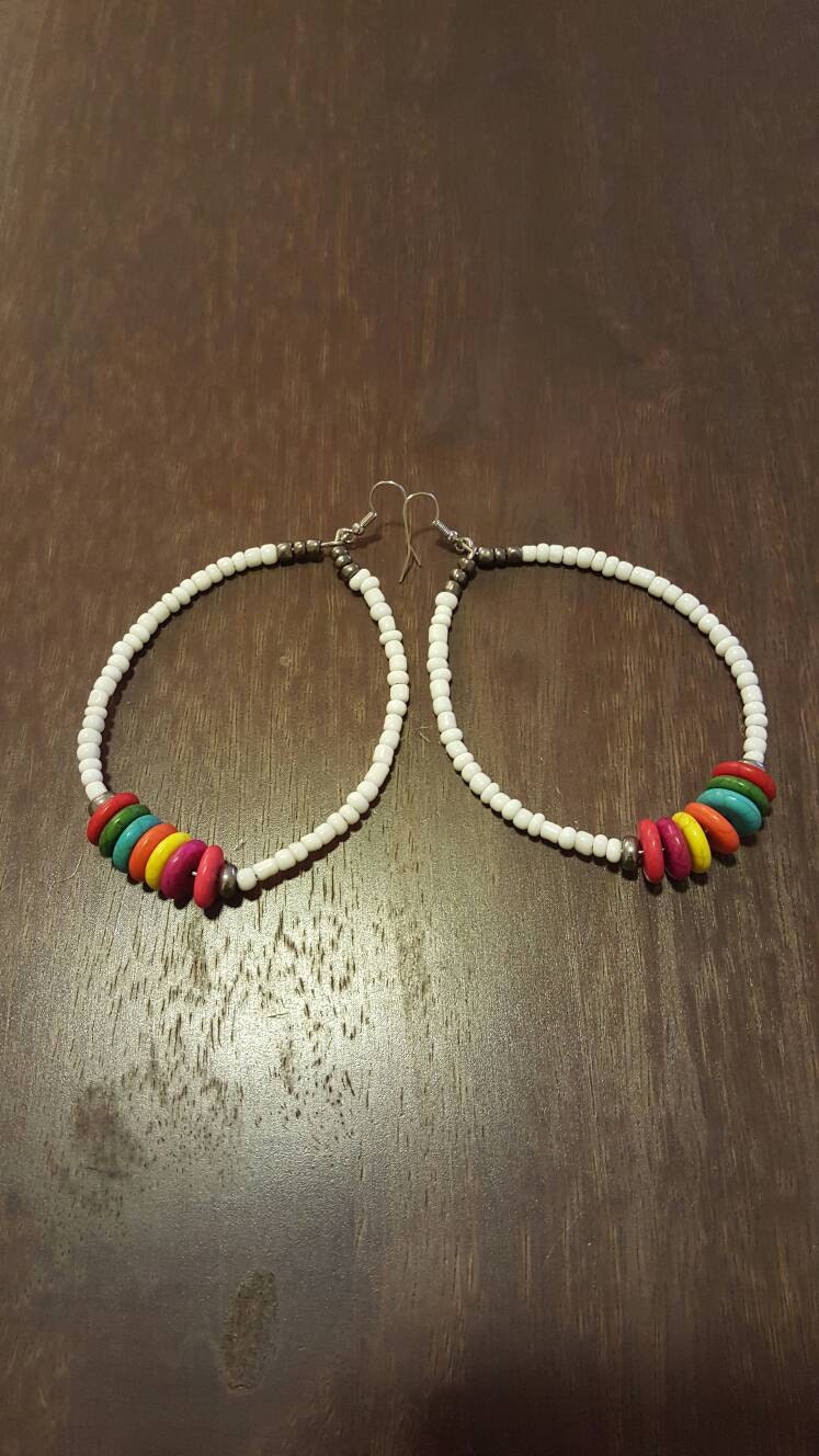 Oval Perlen Creolen Multicolor von LaFleurArtistique