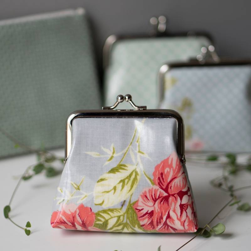 Retro-Blümchen-Geldbörse, Metallverschluss 9 cm von LaGrangeADoudous