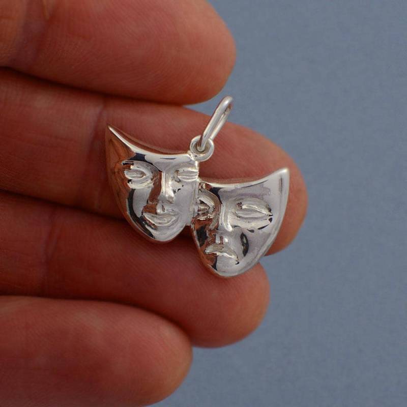 Theatermaske Anhaenger, 925 Sterling Silber, Komoedie Und Tragoedie Theatermaske Anhaenger, 925 Sterling Silber, Komoedie Und Tragoedie von LaGrangeBijoux