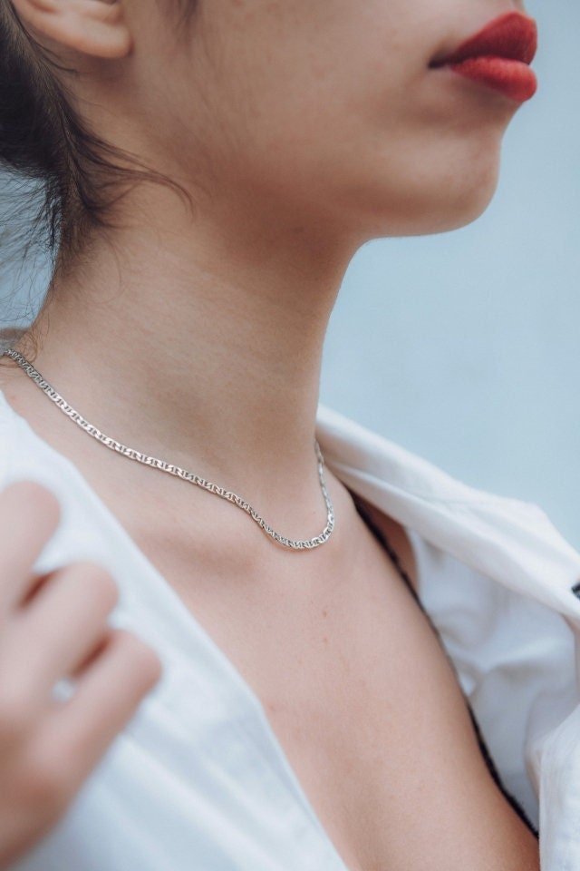 Kettenhalskette, Minimalist Halskette, Die 8 Silberkette, Einfache Und Minimal Kette, Unisex Kette von LaJOYajewelryShop