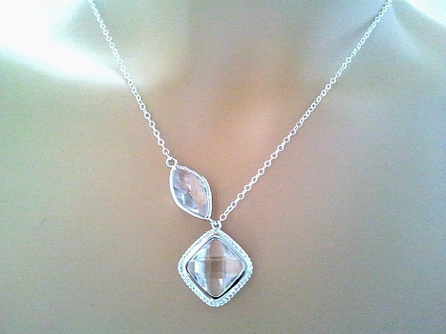 Ice Klare Kristall Halskette, Lariat Geschenk, April Geburtsstein Personalisierte Geschenke Für Sie, Weihnachtsgeschenke Mama von LaLaCrystal