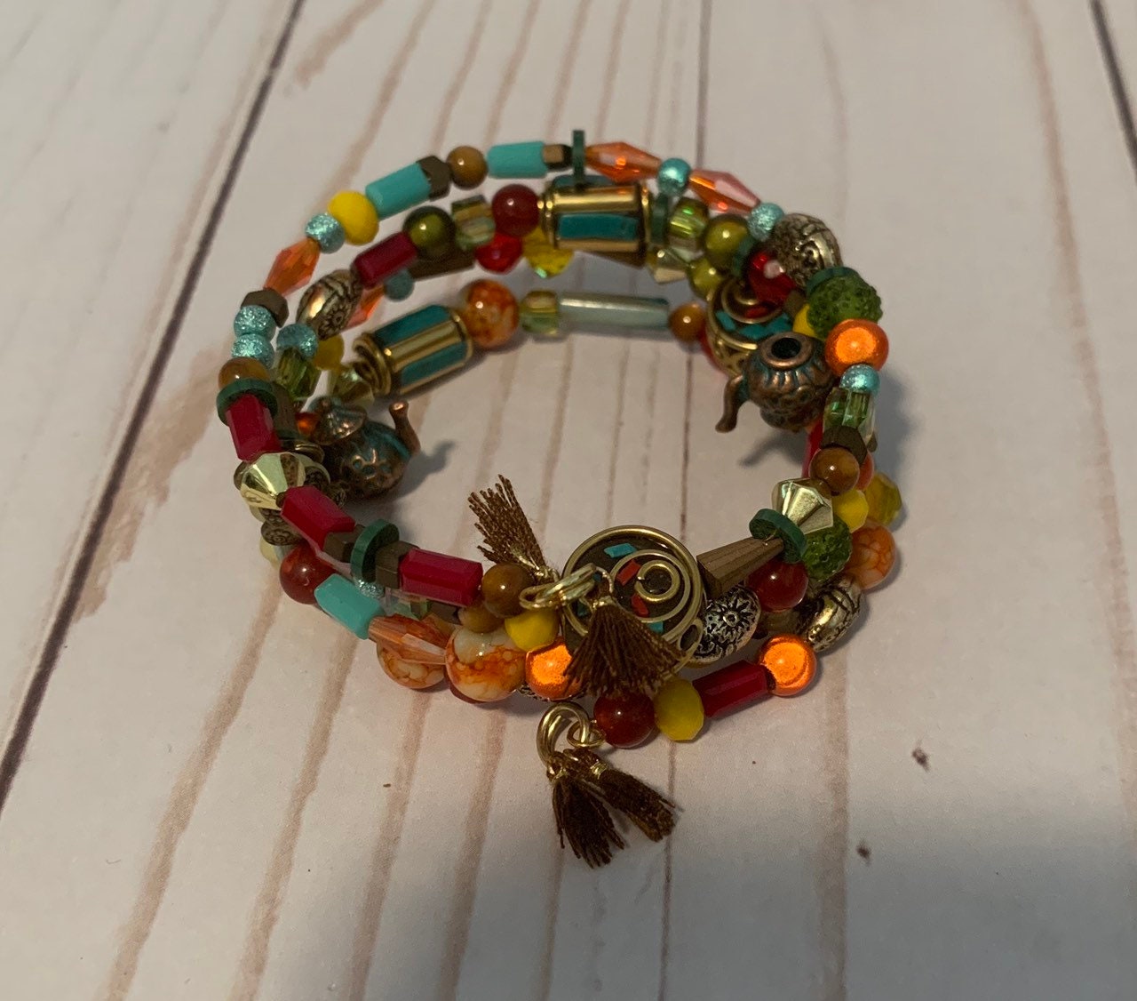 Speicher Draht Perlen Armband von LaLaReaRea