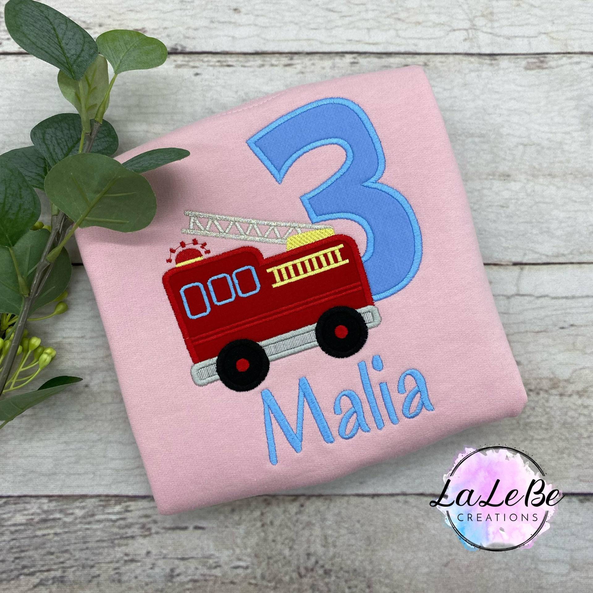 Mädchen Geburtstagspulli Feuerwehrauto, Feuerwehr Sweatshirt Oder Hoodie von LaLeBeCreations