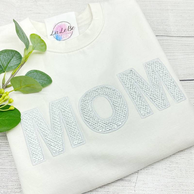 Mom Sweatshirt Personalisiert Mit Kindername Und Wendepailleten, Geschenk Zum Valentinstag von LaLeBeCreations