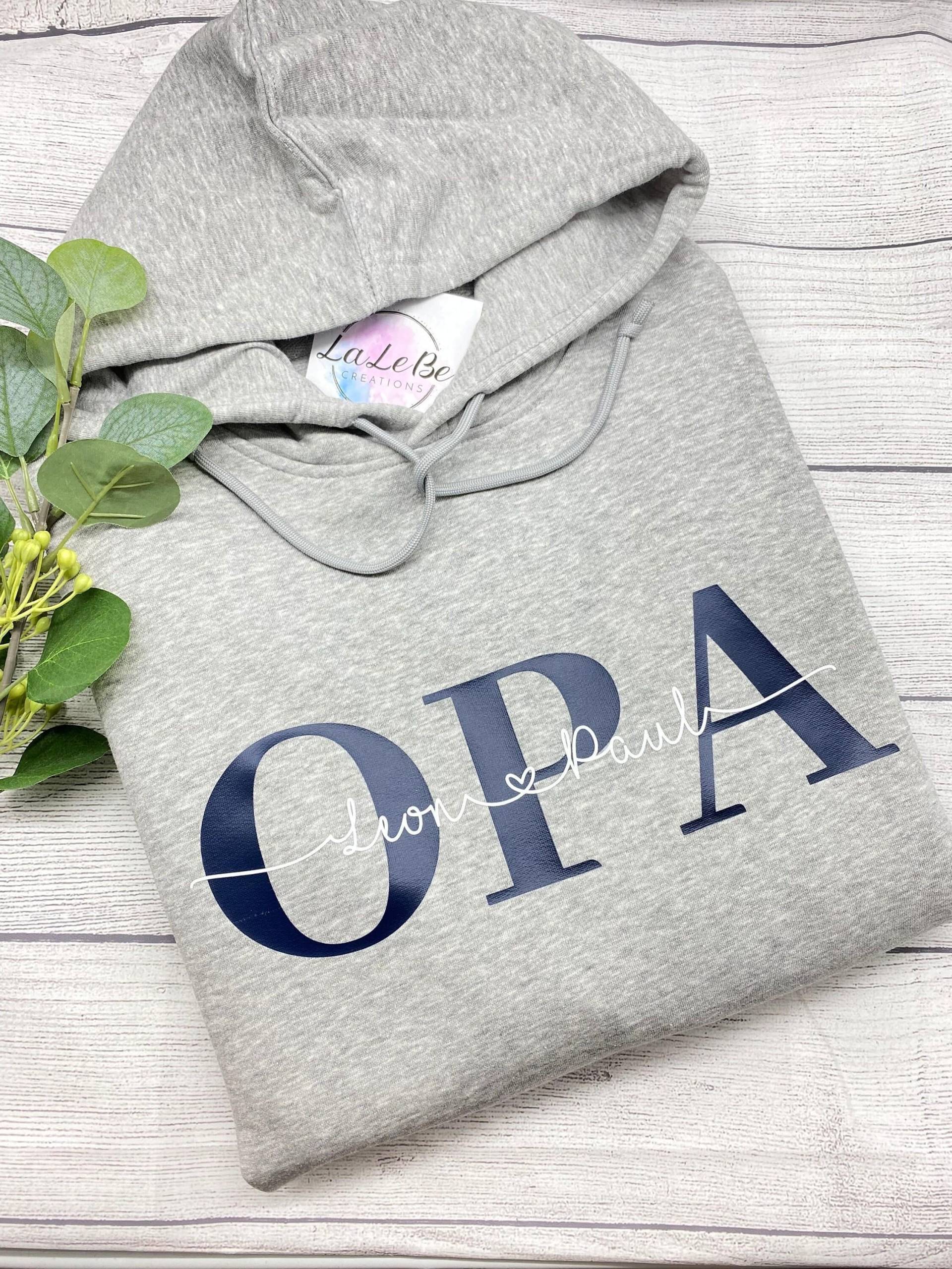 Opa Kapuzenpullover Personalisiert Mit Kindernamen, Geschenke Für von LaLeBeCreations