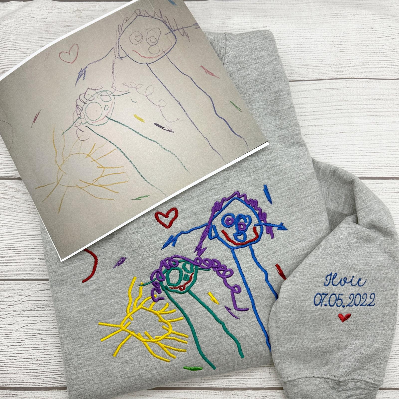 Personalisierter Kapuzenpullover Mit Kinderzeichnung von LaLeBeCreations