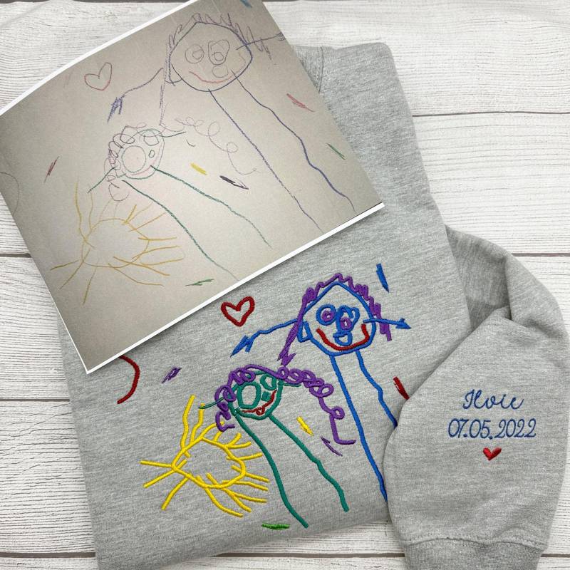 Personalisierter Kapuzenpullover Mit Kinderzeichnung von LaLeBeCreations