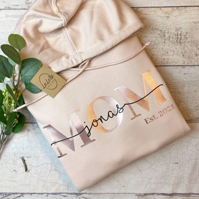 Personalisierter Mom Mama Hoodie Mit Kindernamen, Bequemer Kaputzenpulli Unisex, Weihnachtsgeschenk von LaLeBeCreations