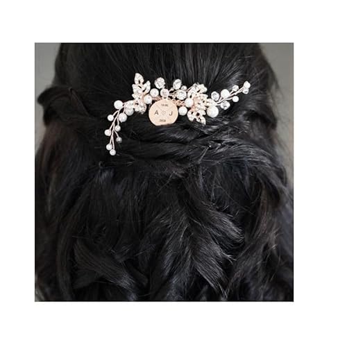 Perlen Haarkämmchen mit Zirkonias rose von LaLiebDesign