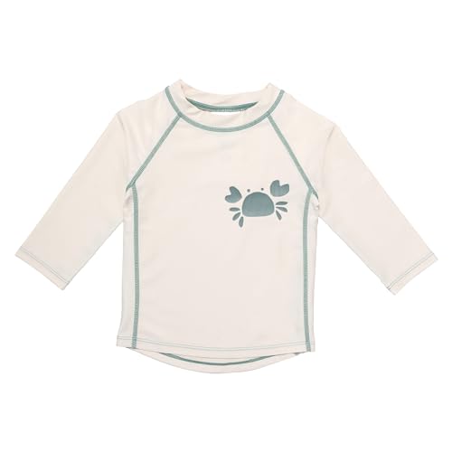 LaLoona Baby UV Schutz Shirt | Langarm Badeshirt mit UPF 80+ | UV Kleidung schnelltrocknend & Oeko-TEX Standard 100 geprüft - Off White Mint - 74/80 von LaLoona baby bedding