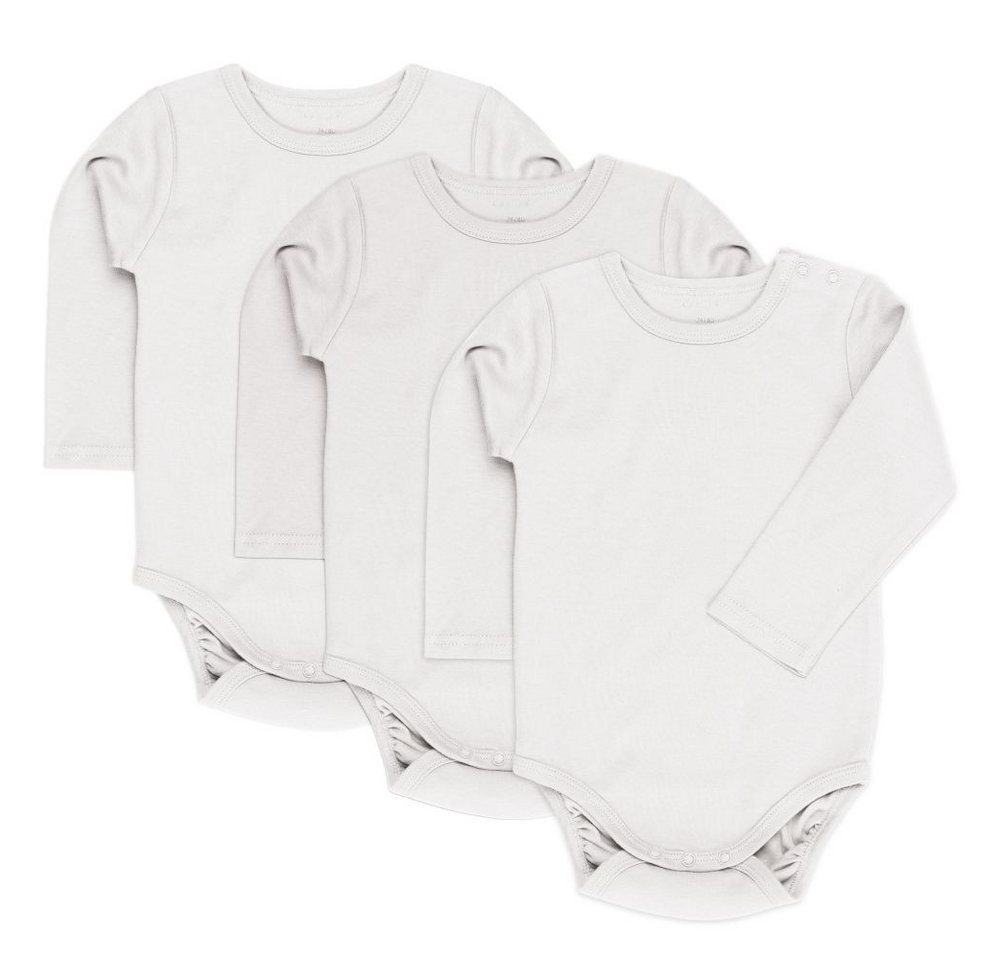 LaLoona Body Weiß - Gr. 74/80 Baby Body Langarm 3er Pack Langarmbody Bodies mit Knöpfen - Baumwolle von LaLoona