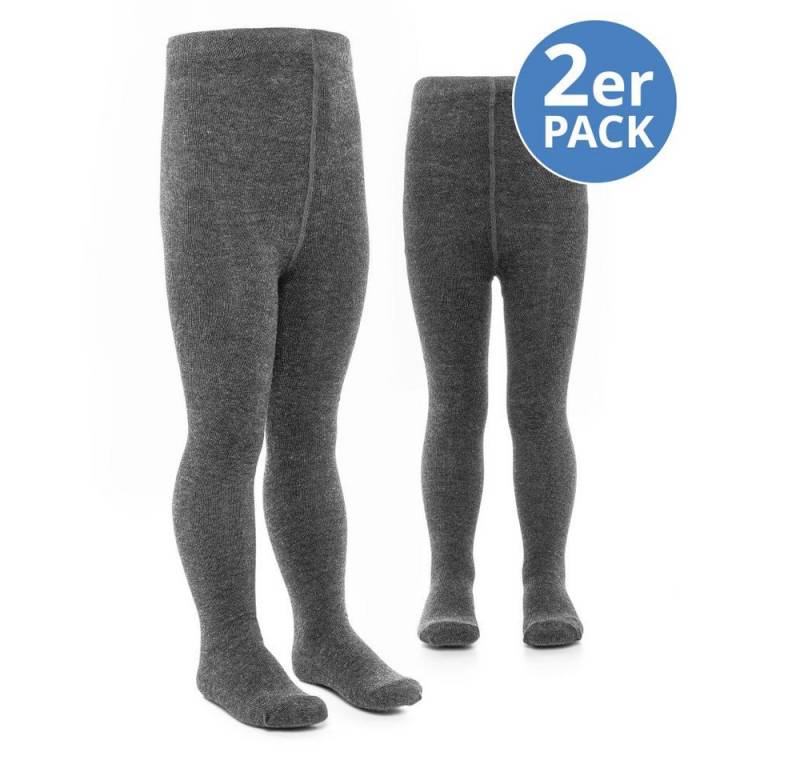 LaLoona Strumpfhose Dunkelgrau (Set 2er-Pack) 2er Pack Baby und Kinder Strumpfhose 2x Babystrumpfhosen Gr. 50/56 von LaLoona