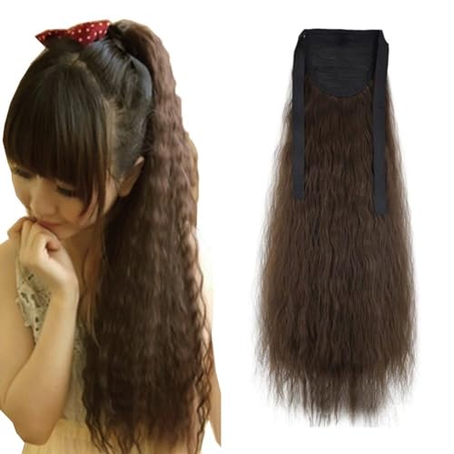LaLuLoLi 22" 90g Tie Up Bindungs Pferdeschwanz Haarteil #8 Mittelbraun Lange Corn Wave Einteiliger Wrap Around Pferdeschwanz Synthetikhaarteil für Damen Mode und Schönheit LaLuLoLi 22" 90g Tie Up Bindungs Pferdeschwanz Haarteil #8 Mittelbraun Lange Corn Wave Einteiliger Wrap Around Pferdeschwanz Synthetikhaarteil für Damen Mode und Schönheit von LaLuLoLi