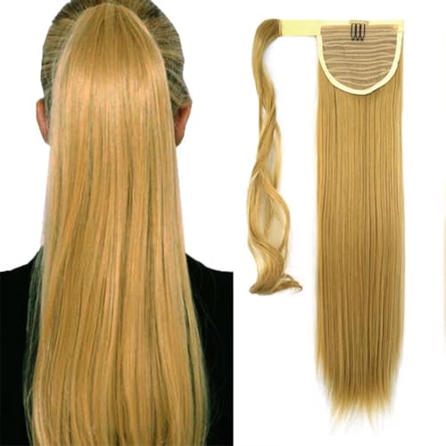 LaLuLoLi 24" Lockiger Wickel-Pferdeschwanzverlängerung 100g Goldblonde Farbe Langer Gerader Synthetisches Haar Pferdeschwanz Haarteil für Frauen Mädchen LaLuLoLi 24" Lockiger Wickel-Pferdeschwanzverlängerung 100g Goldblonde Farbe Langer Gerader Synthetisches Haar Pferdeschwanz Haarteil für Frauen Mädchen von LaLuLoLi