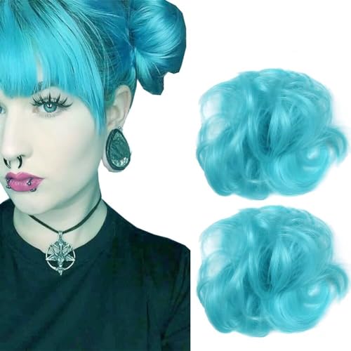 LaLuLoLi 2pcs #2513 Hellblaue Farbe Wellige Curly Updo Scrunchy Haarstück Elastische Chignon Bun Haarverlängerungen Haar Chaotische Bun Haarstücke Erweiterung für Frauen Mädchen Cosply LaLuLoLi 2pcs #2513 Hellblaue Farbe Wellige Curly Updo Scrunchy Haarstück Elastische Chignon Bun Haarverlängerungen Haar Chaotische Bun Haarstücke Erweiterung für Frauen Mädchen Cosply von LaLuLoLi