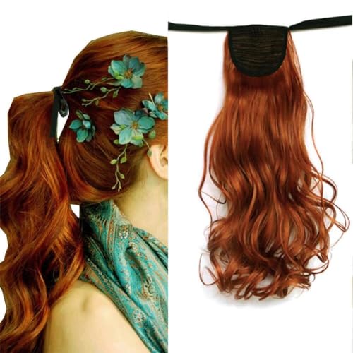 LaLuLoLi 50cm Kupferrotes Haar Langer Lockiger Umwicklungs Haarextension 90g Synthetik Perücke Haarteil #119 Orange Rot Modischer Welliger Hochsteck Pferdeschwanz Haarteil für Mädchen LaLuLoLi 50cm Kupferrotes Haar Langer Lockiger Umwicklungs Haarextension 90g Synthetik Perücke Haarteil #119 Orange Rot Modischer Welliger Hochsteck Pferdeschwanz Haarteil für Mädchen von LaLuLoLi
