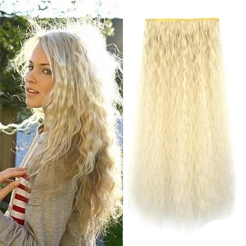 LaLuLoLi #60 Platinblond Clip-in-Haarverlängerung 24" 110g Dicke Vollkopf-Lange Glatte Core Wave Synthetikhaarteil Hitzebeständige Naturfaser Clip-in-Haarverlängerungen für Frauen LaLuLoLi #60 Platinblond Clip-in-Haarverlängerung 24" 110g Dicke Vollkopf-Lange Glatte Core Wave Synthetikhaarteil Hitzebeständige Naturfaser Clip-in-Haarverlängerungen für Frauen von LaLuLoLi