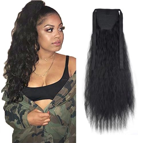 LaLuLoLi Band Pferdeschwanz #1 Schwarz Tie Up Haarteil Synthetik Pferdeschwanz Haarteile 22" 90g Corn Wave Hitzebeständiger Pferdeschwanz für Damen Mädchen Frauen LaLuLoLi Band Pferdeschwanz #1 Schwarz Tie Up Haarteil Synthetik Pferdeschwanz Haarteile 22" 90g Corn Wave Hitzebeständiger Pferdeschwanz für Damen Mädchen Frauen von LaLuLoLi