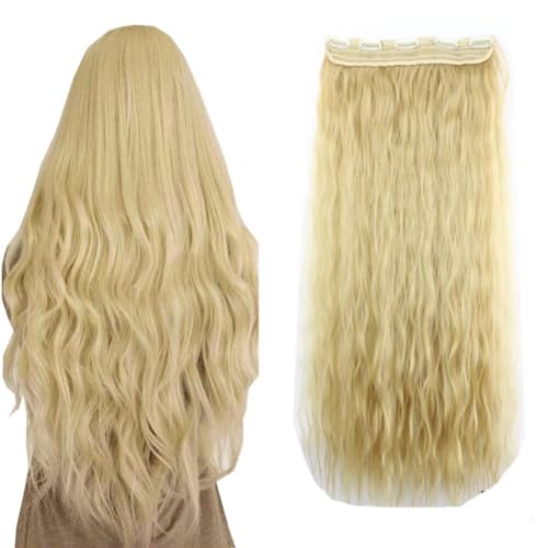 LaLuLoLi Clip-in-Haarteile #25 Mittelblond Modehaarverlängerungen 5 Clip-ins 110g 24" Hitzebeständige Natursynthetikfaser-Haarteile Corn Wave Wellige Haarverlängerungen für Damen Perücke LaLuLoLi Clip-in-Haarteile #25 Mittelblond Modehaarverlängerungen 5 Clip-ins 110g 24" Hitzebeständige Natursynthetikfaser-Haarteile Corn Wave Wellige Haarverlängerungen für Damen Perücke von LaLuLoLi