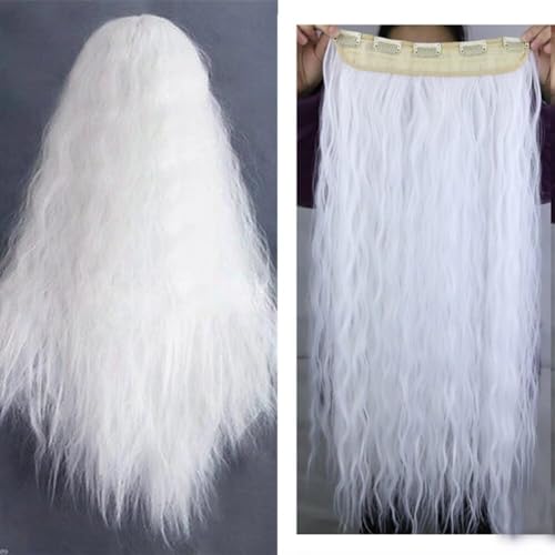 LaLuLoLi Clip-in-Weiße Haarverlängerungen 110g 24" Lange Deep Wave Synthetikhaarteile #1001 Völlig Schneeweiß Corn Wave Clip-in-Haarverlängerung Perücke Haarteil für Frauen LaLuLoLi Clip-in-Weiße Haarverlängerungen 110g 24" Lange Deep Wave Synthetikhaarteile #1001 Völlig Schneeweiß Corn Wave Clip-in-Haarverlängerung Perücke Haarteil für Frauen von LaLuLoLi