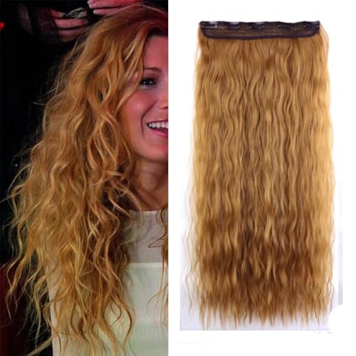 LaLuLoLi Corn-Wave Clip-in-Haarteile Wellige Lockige 5 Clips Synthetisches Haarteil #6A Goldbraun Clip-on-Haarverlängerung für Frauen, 110 Gramm, 24 Zoll LaLuLoLi Corn-Wave Clip-in-Haarteile Wellige Lockige 5 Clips Synthetisches Haarteil #6A Goldbraun Clip-on-Haarverlängerung für Frauen, 110 Gramm, 24 Zoll von LaLuLoLi