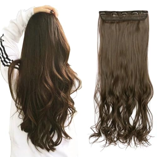 LaLuLoLi Damen Synthetische Haare Schokoladenbraune Farbe Clip-in Haarteil Lange 24" 120g Verdickte Wellige Natürliche Welle Lockiges Volles Haupt Clip-in Synthetische Haarextensionen für Frauen 8# LaLuLoLi Damen Synthetische Haare Schokoladenbraune Farbe Clip-in Haarteil Lange 24" 120g Verdickte Wellige Natürliche Welle Lockiges Volles Haupt Clip-in Synthetische Haarextensionen für Frauen 8# von LaLuLoLi