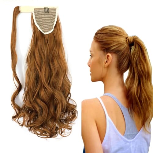 LaLuLoLi Fashion Locken-Wellen-Pferdeschwanzverlängerung 18" Länge Synthetische Haarextensions #27A Blond Damen Clip-in-Pferdeschwanz 100g für Frauen Mädchen LaLuLoLi Fashion Locken-Wellen-Pferdeschwanzverlängerung 18" Länge Synthetische Haarextensions #27A Blond Damen Clip-in-Pferdeschwanz 100g für Frauen Mädchen von LaLuLoLi