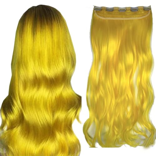 LaLuLoLi Gelbe Clip-in-Haarteile Haare 24"/100g Synthetische Hitzebeständige Freundliche Faser Haarteil Lange Lockige Wellige Dicke Haare Cosplay Party 5 Clips Haarextension für Frauen Mädchen Dame LaLuLoLi Gelbe Clip-in-Haarteile Haare 24"/100g Synthetische Hitzebeständige Freundliche Faser Haarteil Lange Lockige Wellige Dicke Haare Cosplay Party 5 Clips Haarextension für Frauen Mädchen Dame von LaLuLoLi
