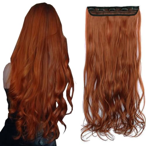 LaLuLoLi Haarverlängerungen 5 Clips Synthetikhaarteile 24" 120g Lange dicke lockige Wellen Body Wave Farbe #119 Orange-Rot Kupferrot Clip-in-Haarstück Perücke für Damen Mädchen Party LaLuLoLi Haarverlängerungen 5 Clips Synthetikhaarteile 24" 120g Lange dicke lockige Wellen Body Wave Farbe #119 Orange-Rot Kupferrot Clip-in-Haarstück Perücke für Damen Mädchen Party von LaLuLoLi