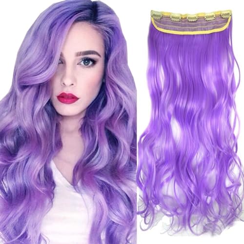 LaLuLoLi Helllila Synthetische Haar Clip-on Haarteil Extension 100g 24" Hitzebeständige Faser Haarsträhnen 5 Clips Lange Dicke Clip-in Lockige Wellige Haarextensionen für Frauen Mädchen LaLuLoLi Helllila Synthetische Haar Clip-on Haarteil Extension 100g 24" Hitzebeständige Faser Haarsträhnen 5 Clips Lange Dicke Clip-in Lockige Wellige Haarextensionen für Frauen Mädchen von LaLuLoLi