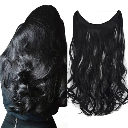 LaLuLoLi Natürliche Schwarze Lockige Wellenförmige Synthetische Haarverlängerung für Frauen 18" 80g Angelschnur Geheimer Unsichtbarer Versteckter Draht Haarextensions #1BJ LaLuLoLi Natürliche Schwarze Lockige Wellenförmige Synthetische Haarverlängerung für Frauen 18" 80g Angelschnur Geheimer Unsichtbarer Versteckter Draht Haarextensions #1BJ von LaLuLoLi