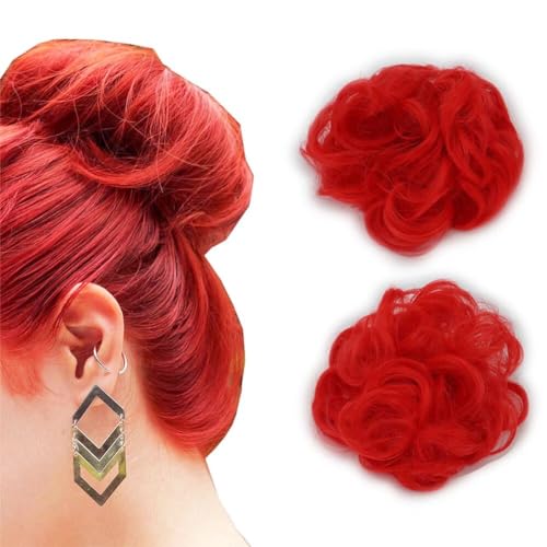 LaLuLoLi Rote Farbe Scrunchy Updo Wellige Haar Bun Chaotische Elastische Chignons Synthetisches Haarstück Curly Haarverlängerung Scrunchies für Frauen Mädchen Lady Party (#113 Hellrot, 2pcs / Packung) LaLuLoLi Rote Farbe Scrunchy Updo Wellige Haar Bun Chaotische Elastische Chignons Synthetisches Haarstück Curly Haarverlängerung Scrunchies für Frauen Mädchen Lady Party (#113 Hellrot, 2pcs / Packung) von LaLuLoLi