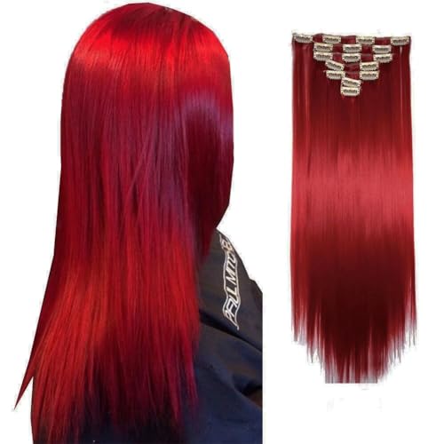 LaLuLoLi Synthetische Haarteile #1664 in Knallrot – Clip-in Haarverlängerungen, 100g, 22 Zoll, glatt, seidig-weich, 7-teiliges Set mit 16 Clips für voluminöses Volumen, ideal für Damen Frauen LaLuLoLi Synthetische Haarteile #1664 in Knallrot – Clip-in Haarverlängerungen, 100g, 22 Zoll, glatt, seidig-weich, 7-teiliges Set mit 16 Clips für voluminöses Volumen, ideal für Damen Frauen von LaLuLoLi