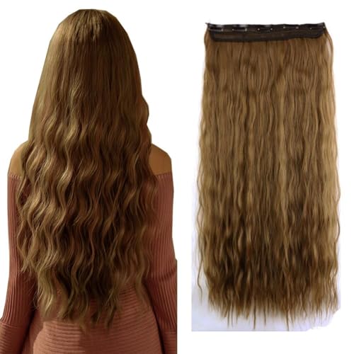 LaLuLoLi Synthetische Haarverlängerung 5-Clips-in Deep-Corn-Wave-Haarteil 110g 24" #10 Hellbraun Hitzebeständige Natürliche Faser Clip-in-Haarteilverlängerung für Frauen Mädchen Dünnes Haar LaLuLoLi Synthetische Haarverlängerung 5-Clips-in Deep-Corn-Wave-Haarteil 110g 24" #10 Hellbraun Hitzebeständige Natürliche Faser Clip-in-Haarteilverlängerung für Frauen Mädchen Dünnes Haar von LaLuLoLi