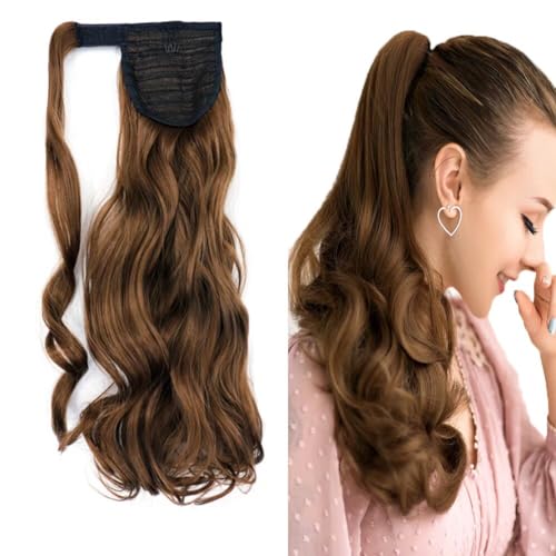 LaLuLoLi Wrap-Around Pferdeschwanz Clip-on Lockige Wellen Haarextension 18 Zoll Modisches Braun Hitzebeständiges Synthetikhaar 100g für Damen LaLuLoLi Wrap-Around Pferdeschwanz Clip-on Lockige Wellen Haarextension 18 Zoll Modisches Braun Hitzebeständiges Synthetikhaar 100g für Damen von LaLuLoLi