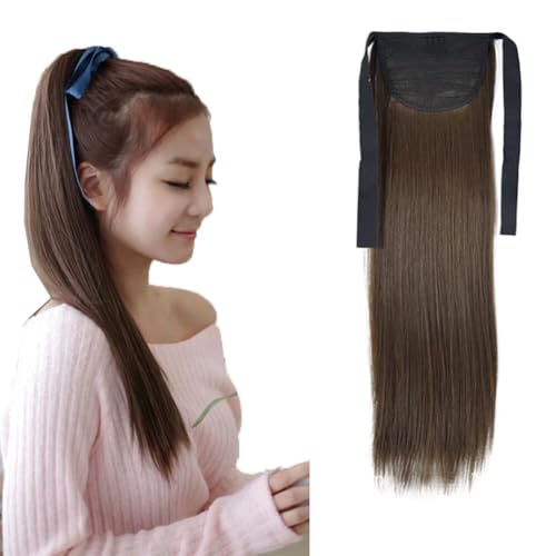 iLUU 24" 90g Clip in Haarverlängerung #8 Mittelbraun Gerade Einteiliges Umwickelndes Pferdeschwanz Kunsthaarteil Perücke für Damen Frauen iLUU 24" 90g Clip in Haarverlängerung #8 Mittelbraun Gerade Einteiliges Umwickelndes Pferdeschwanz Kunsthaarteil Perücke für Damen Frauen von LaLuLoLi