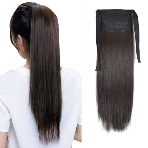 iLUU Hochsteck Pferdeschwanz Clip in Haarteil 24 Zoll 90g Schwarz Braun Lange Gerade Hochsteck Pferdeschwanz Kunsthaar für Mädchen Damen Frauen iLUU Hochsteck Pferdeschwanz Clip in Haarteil 24 Zoll 90g Schwarz Braun Lange Gerade Hochsteck Pferdeschwanz Kunsthaar für Mädchen Damen Frauen von LaLuLoLi