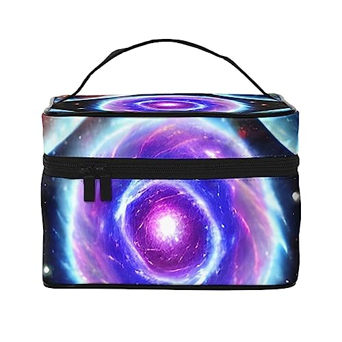 Cosmic Stars Reise-Kosmetiktasche, Reise-Kulturbeutel, Kosmetiktasche für Damen und Herren, geeignet für kosmetische Toilettenartikel, Schwarz , Einheitsgröße von LaMaMe