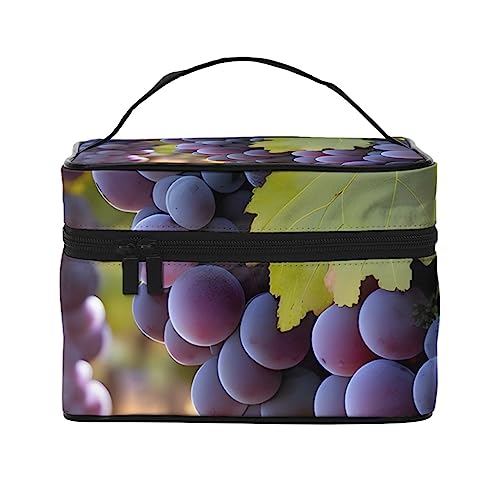 Desert Grapes Reise-Kosmetiktasche, Reise-Kulturbeutel, Kosmetiktasche für Damen und Herren, geeignet für kosmetische Toilettenartikel, Schwarz , Einheitsgröße von LaMaMe