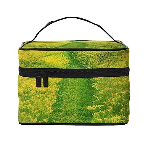 Grassland Paths Reise Kosmetiktasche Reise Kulturtasche Kosmetiktasche für Damen und Herren, geeignet für kosmetische Toilettenartikel, Schwarz , Einheitsgröße von LaMaMe