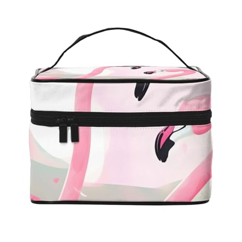 Love Flamingo Reise-Kosmetiktasche, Reise-Kulturbeutel, Kosmetiktasche für Damen und Herren, geeignet für kosmetische Toilettenartikel, Schwarz , Einheitsgröße von LaMaMe