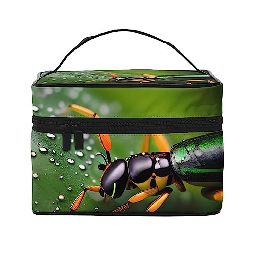 Rainbows Insekten-Reise-Kosmetiktasche, Reise-Kulturbeutel, Kosmetiktasche für Männer und Frauen, geeignet für Kosmetik-Toilettenartikel, Schwarz , Einheitsgröße von LaMaMe