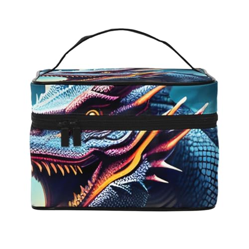 Roaring Dragon Reise Kosmetiktasche Reise Kulturtasche Kosmetiktasche für Damen und Herren, geeignet für kosmetische Toilettenartikel, Schwarz , Einheitsgröße von LaMaMe