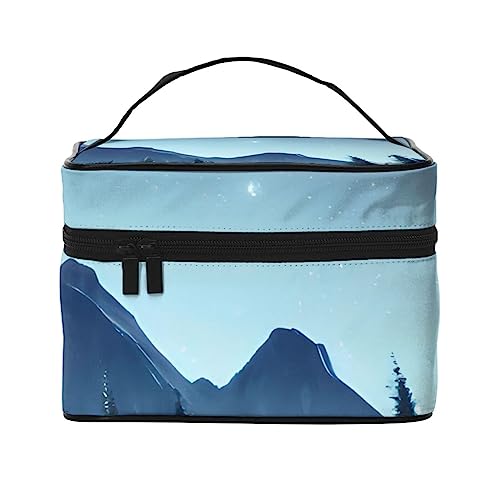 Snowy Forest Reise-Kosmetiktasche Reise-Kulturbeutel Kosmetiktasche für Damen und Herren, geeignet für kosmetische Toilettenartikel, Schwarz , Einheitsgröße von LaMaMe